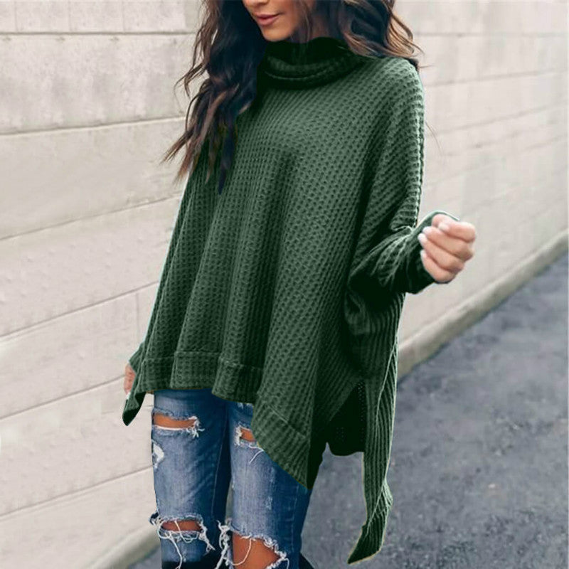 Pile Collar Low High Sweater