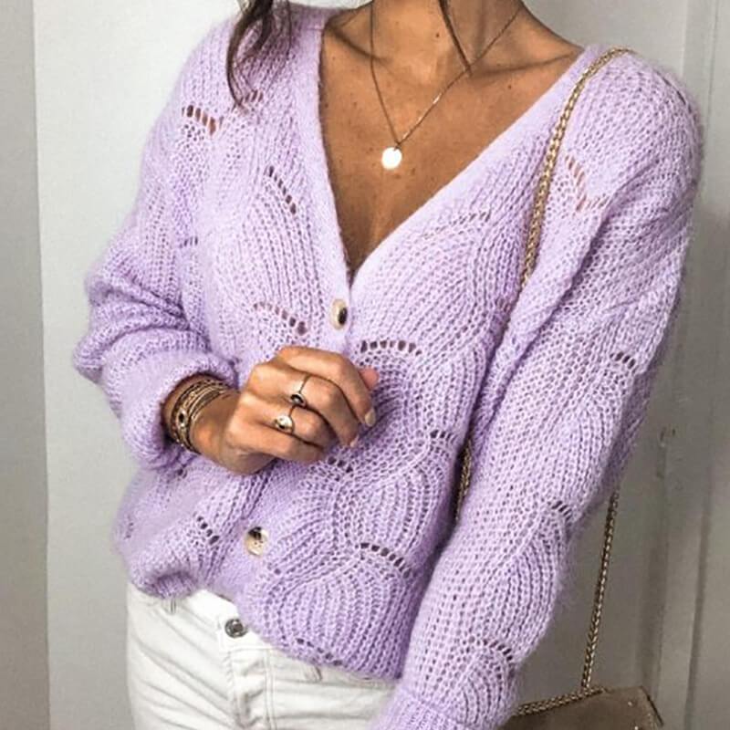 Petite V Neck Cardigan