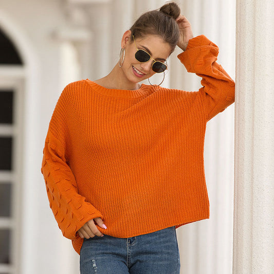 Balloon Sleeve Loose Casual Pullover Sweater