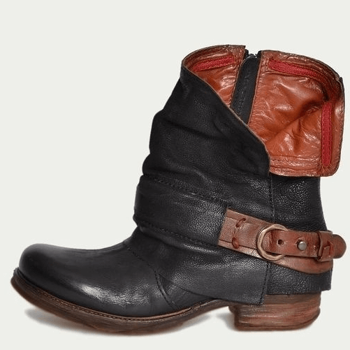 Wide Calf Low Heel Martin Boots