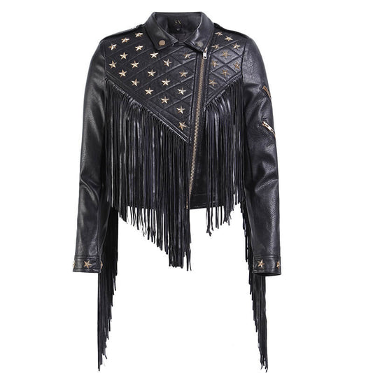 Stars Rivet Studded Moto Jacket