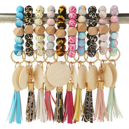 Boho Colorful Beads Tassel Key Chain