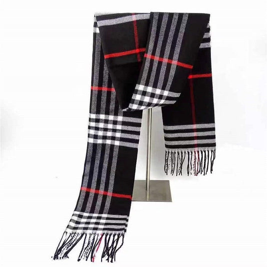 Unisex Classic Plaid Printed Tassled Scarf