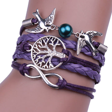 Purple Dove Tree Of Life Bracelet