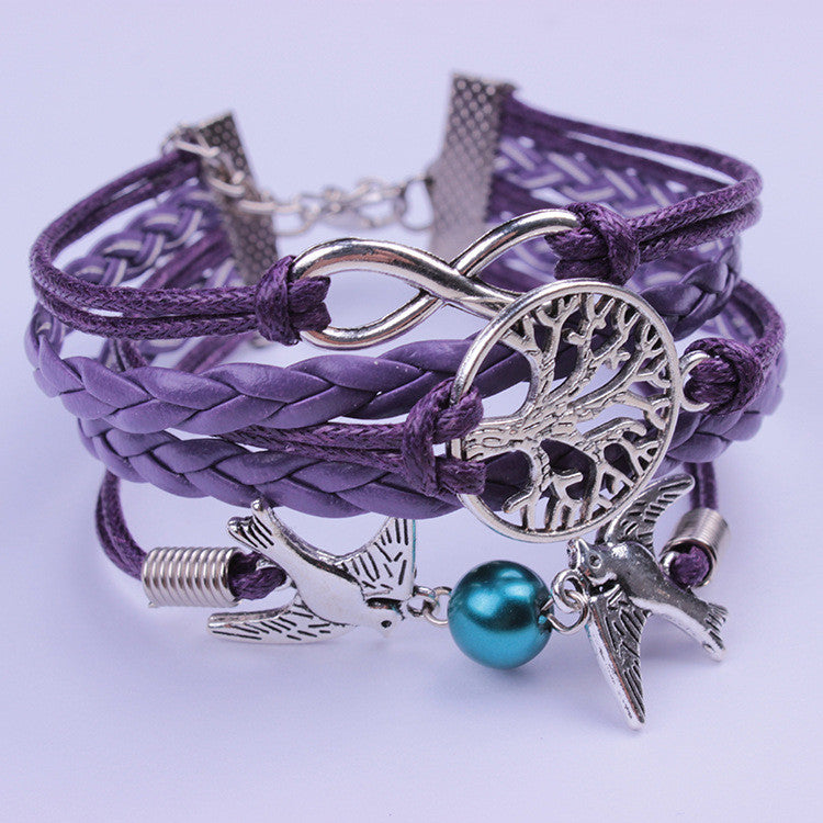 Purple Dove Tree Of Life Bracelet