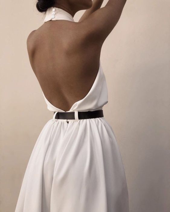 White Wide Leg High Waist Halter Jumpsutis