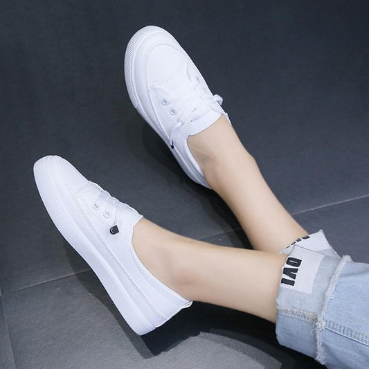 Leather Lace Up Platform Flat Loafers Sneakers