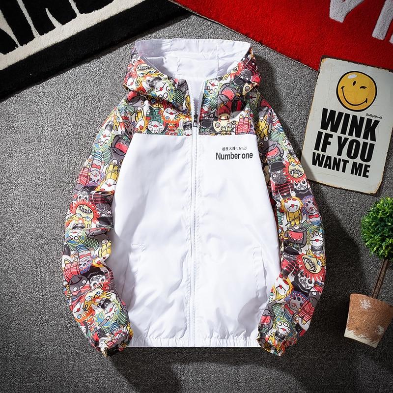 Women Jackets Winbreaker Female Casual Hoodies Jackets Printed Clothes Woman's Hooded Windbreaker Female Outwear Streetwear