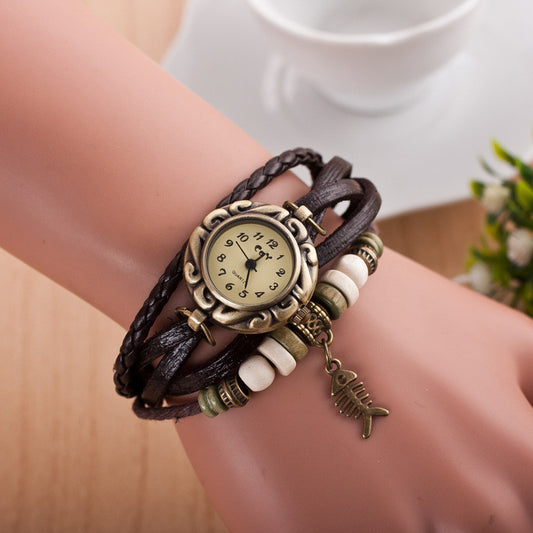 Retro Style Fish Bone Watch