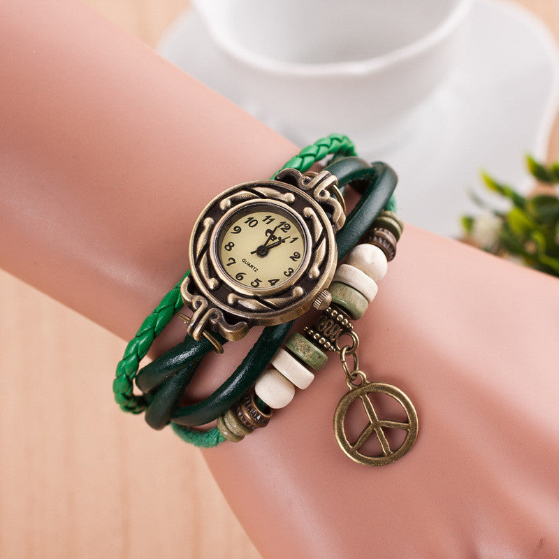 Peace Mark Multilayer Bracelet Watch