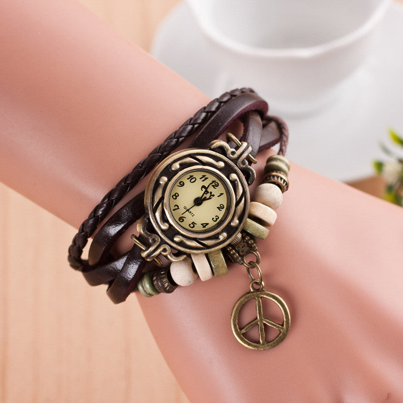 Peace Mark Multilayer Bracelet Watch