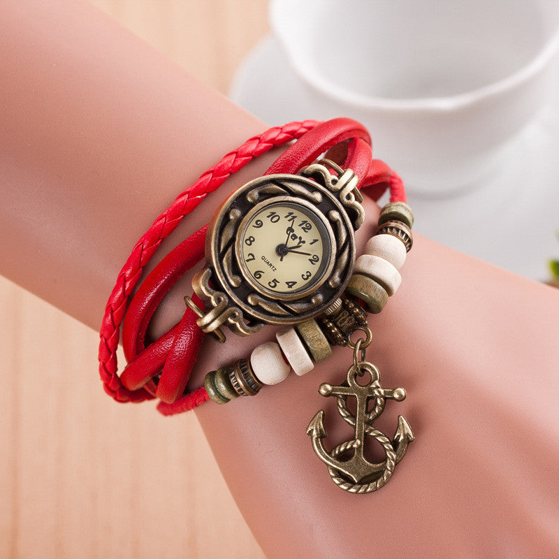 Retro Anchor Pattern Punk Watch