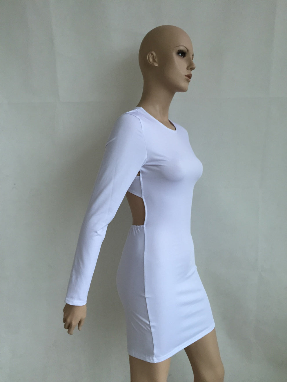 Open Cross Bandage Back Bodycon Mini Dress