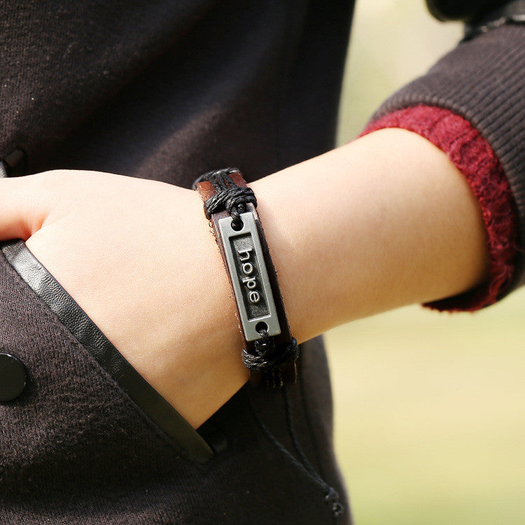 HOPE Woven Leather Bracelet