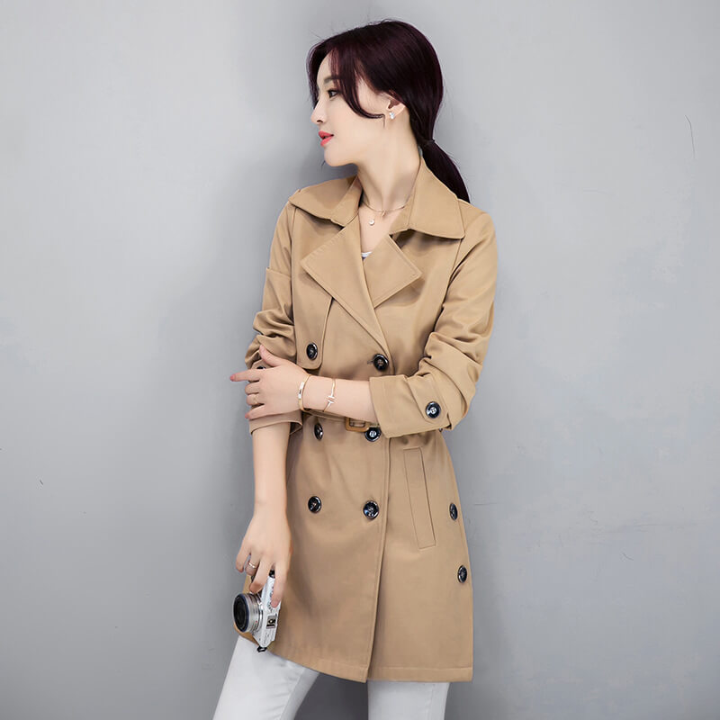 Double Breasted Midi Trench Coat