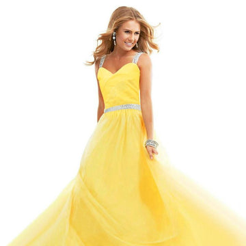 Chiffon Spaghetti Strap Pure Color Long Party Dress - Meet Yours Fashion - 1