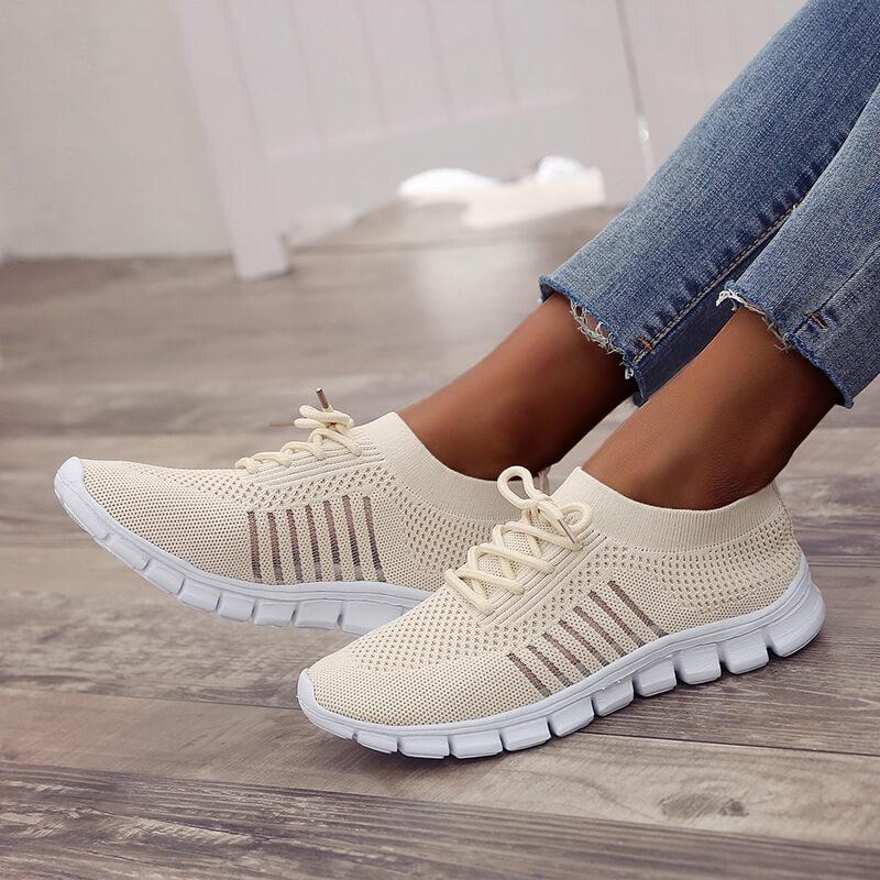 Comfortable Chunky Knit Lace Up Sock Sneakers