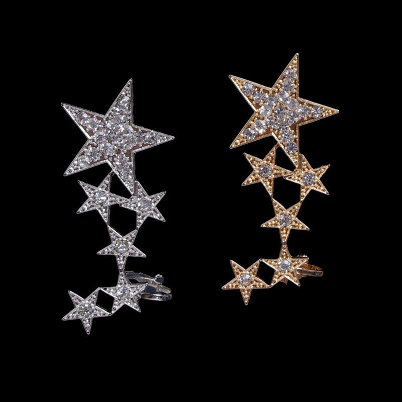 Beautiful Crystal Stars Lady's Earrings