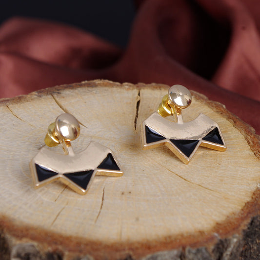 Retro Sector Geometry Triangle Earrings