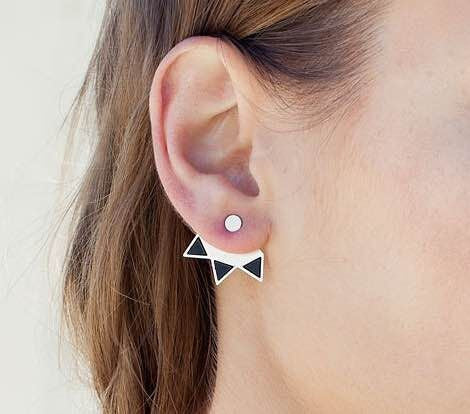 Retro Sector Geometry Triangle Earrings