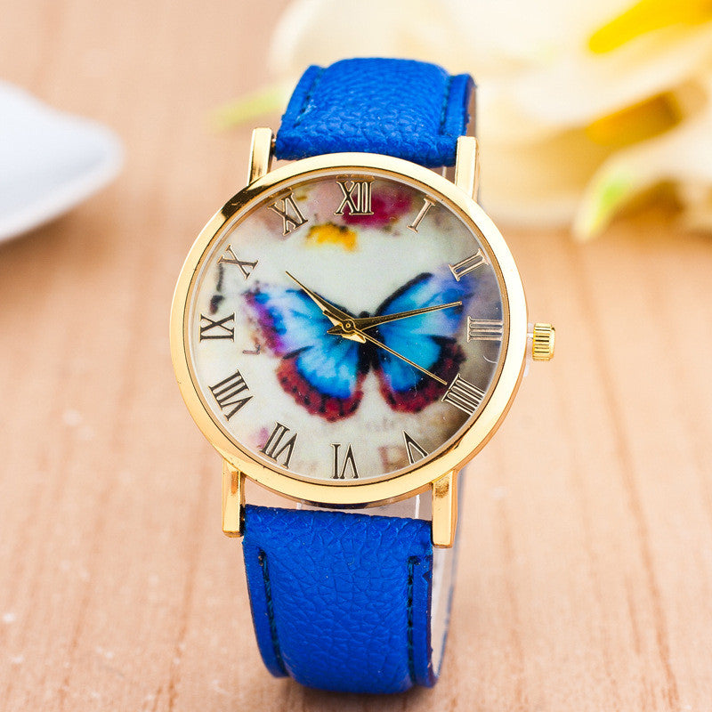 Romantic Butterfly Print Watch