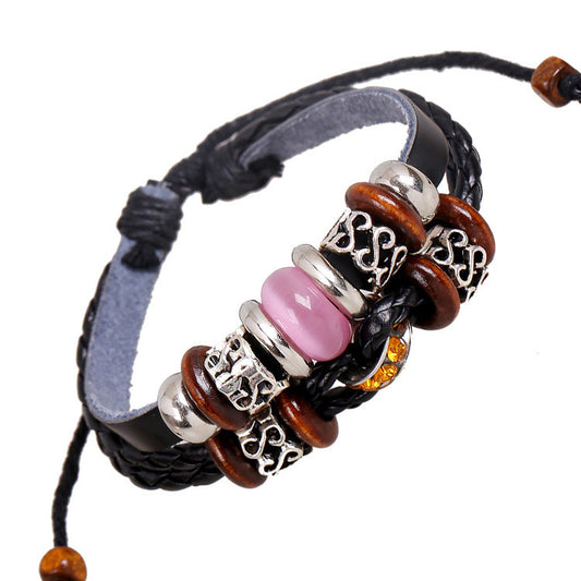 Fashion Joker Beaded Leather Bracelet