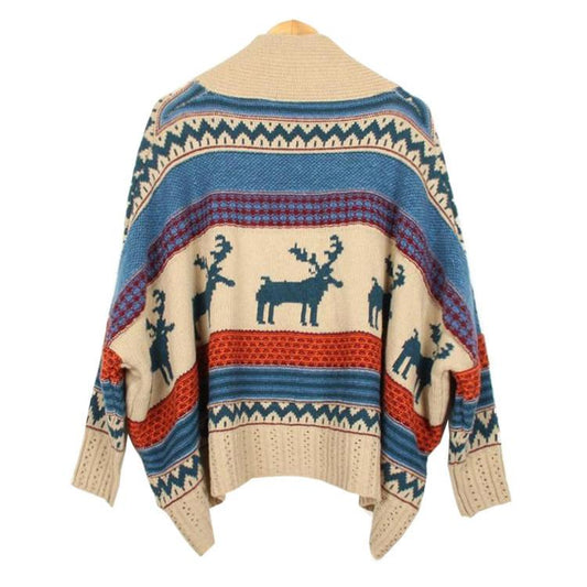 Loose Batwing Sleeves Irregular V-neck Cardigan