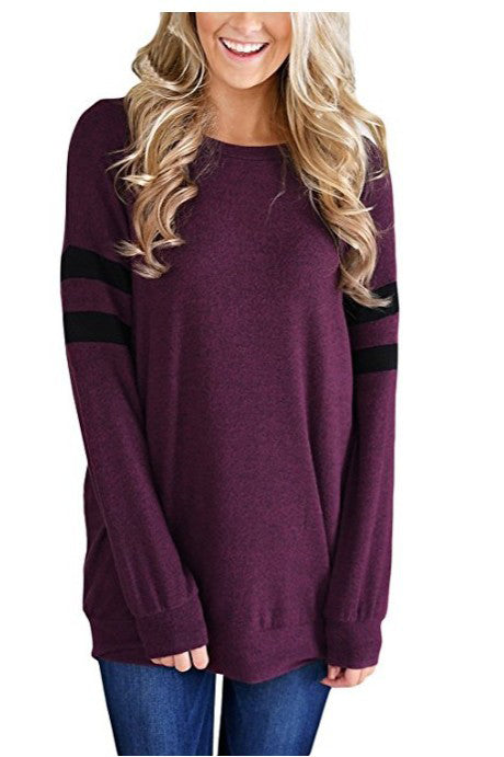 Long Sleeves Scoop Loose Long Knit Blouse