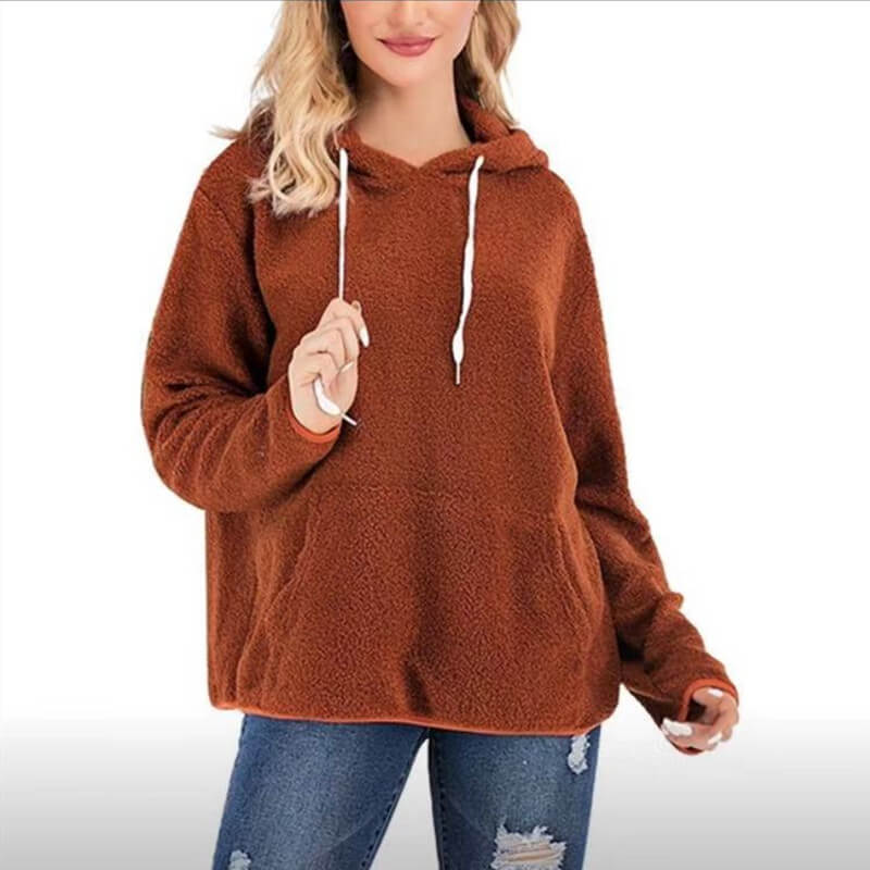 Pullover Drawstring Loose Teddy Hoodies