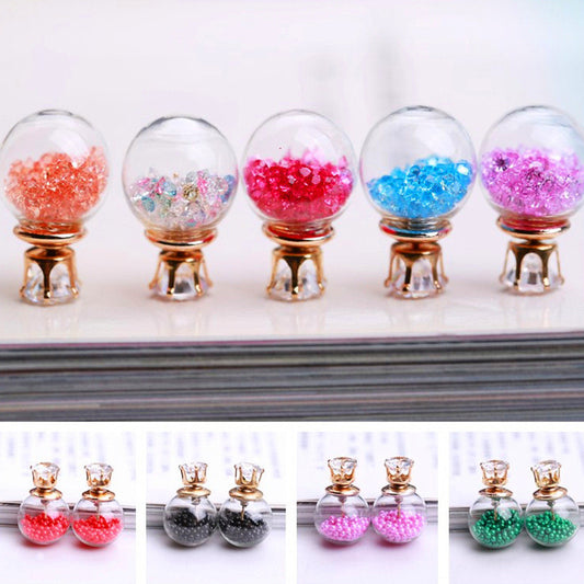 Color Quicksand Zircon Crystal Ball Earring