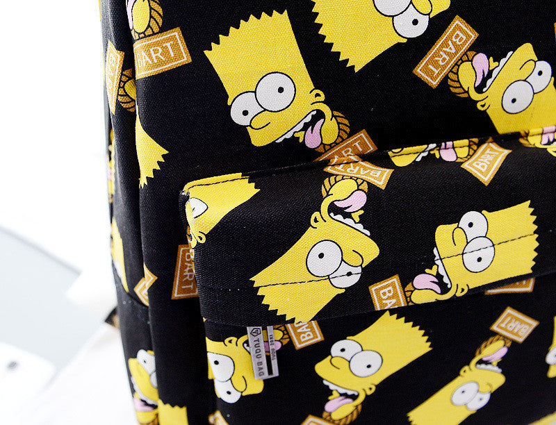 Cute Cartoon Simpson Print Canvas School Backpack Bag - Meet Yours Fashion - 4