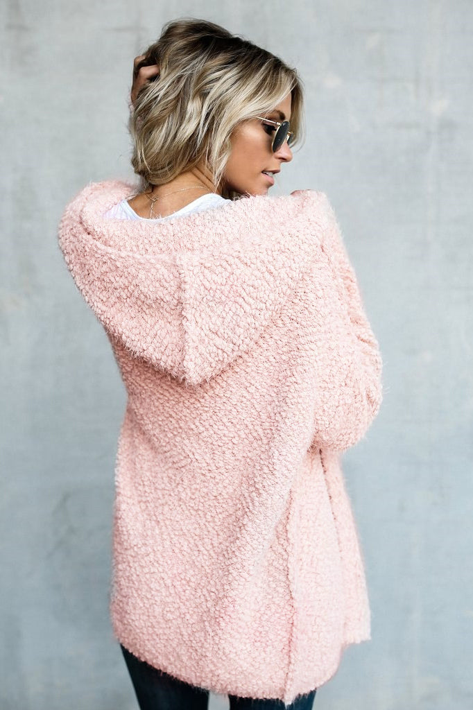 Candy Color Open Hooded Short Cardigan Coat