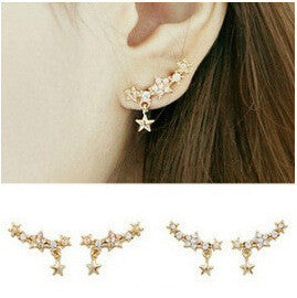 Shining Crystal Little Stars Allergy Earring