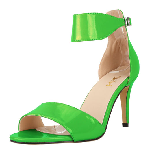 Strappy Open Toe Patent Leather Stiletto Sandals-1