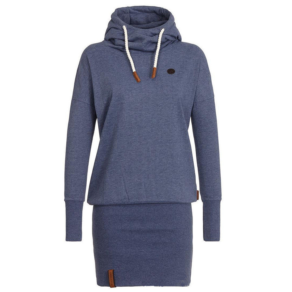 High Neck Bodycon Hoodie Sweatshirt - MeetYoursFashion - 1