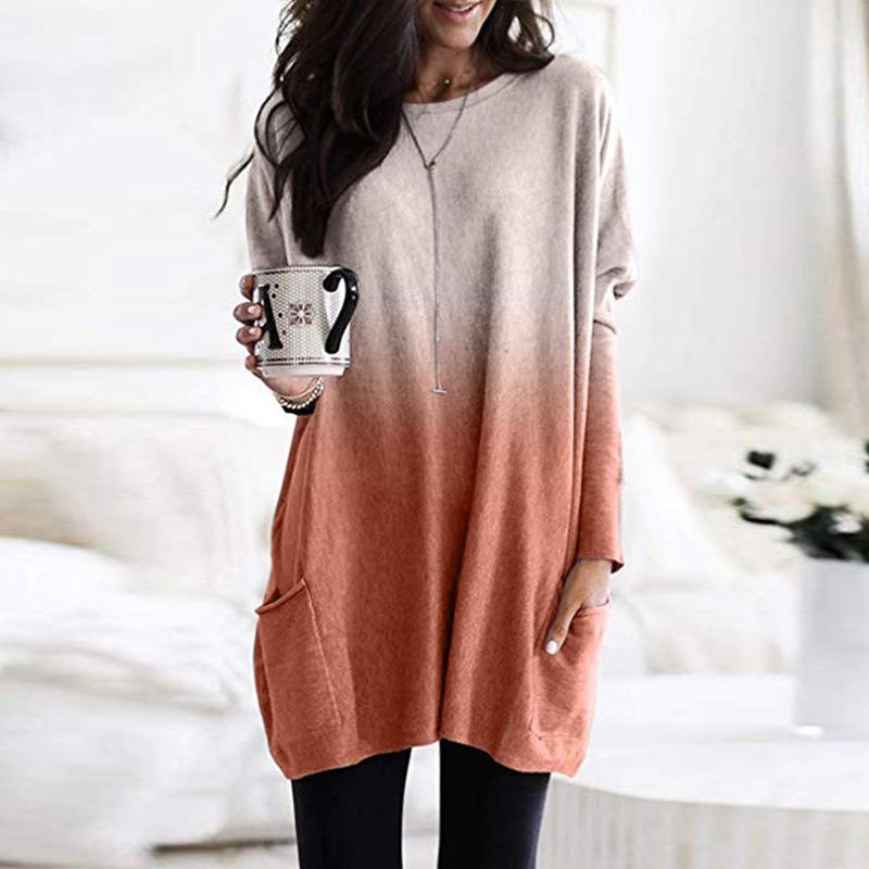 Patchwork Long Loose Scoop T-shirt