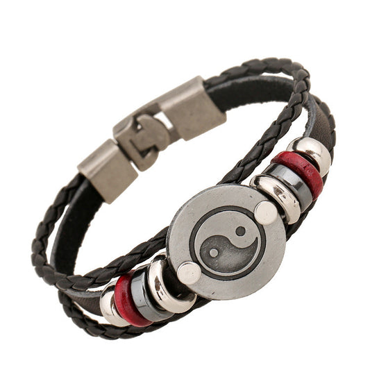 Alloy Gossip Leather Beaded Bracelet