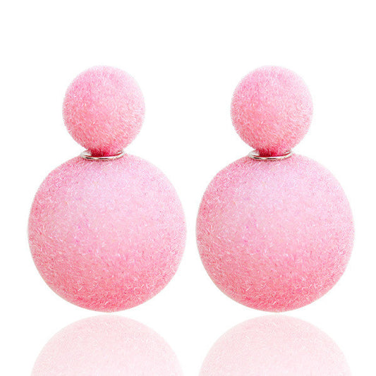 Korea Style Velvet Ball Fashion Earring