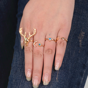 Fashion National Style Deer Head Ring