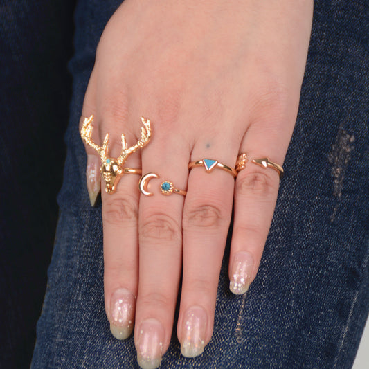 Fashion National Style Deer Head Ring