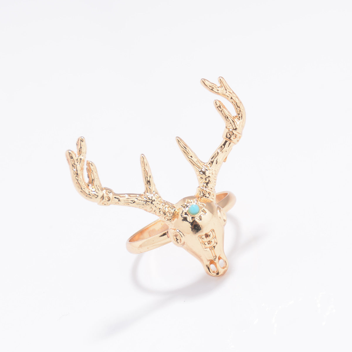 Deer Head Triangle Moon Free Combination Ring Set