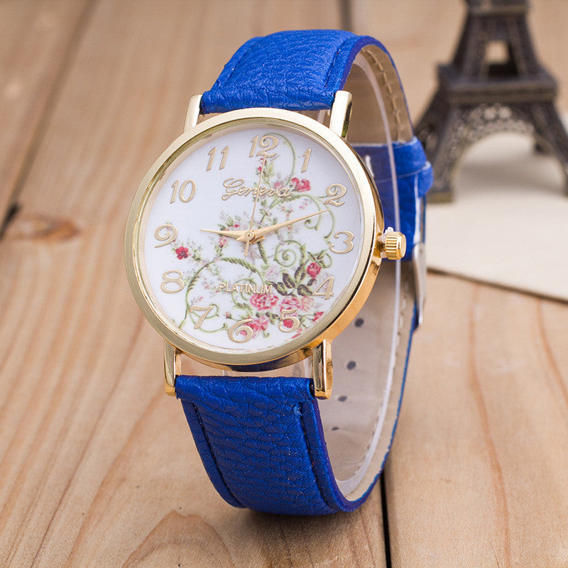 Korea Style Floral Print Watch