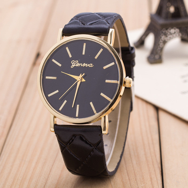 Classic Diamond Plaid Strap Watch