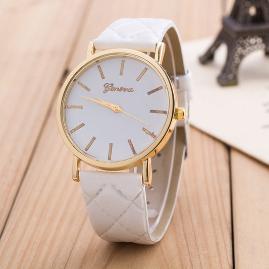 Classic Diamond Plaid Strap Watch