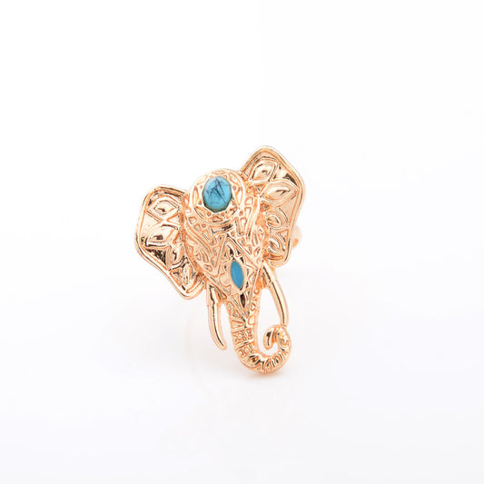 Fashion Punk 3D Digital Elephant Free Combination Ring