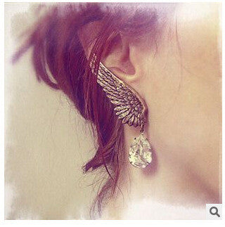 Fashion Angel's Wings Left Single Clip Earrings