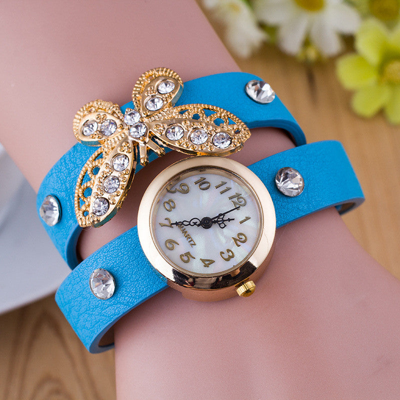 Crystal Butterfly Bracelet Watch