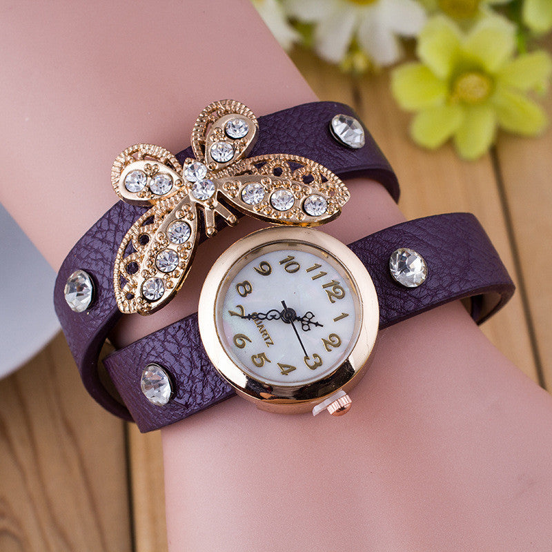 Crystal Butterfly Bracelet Watch