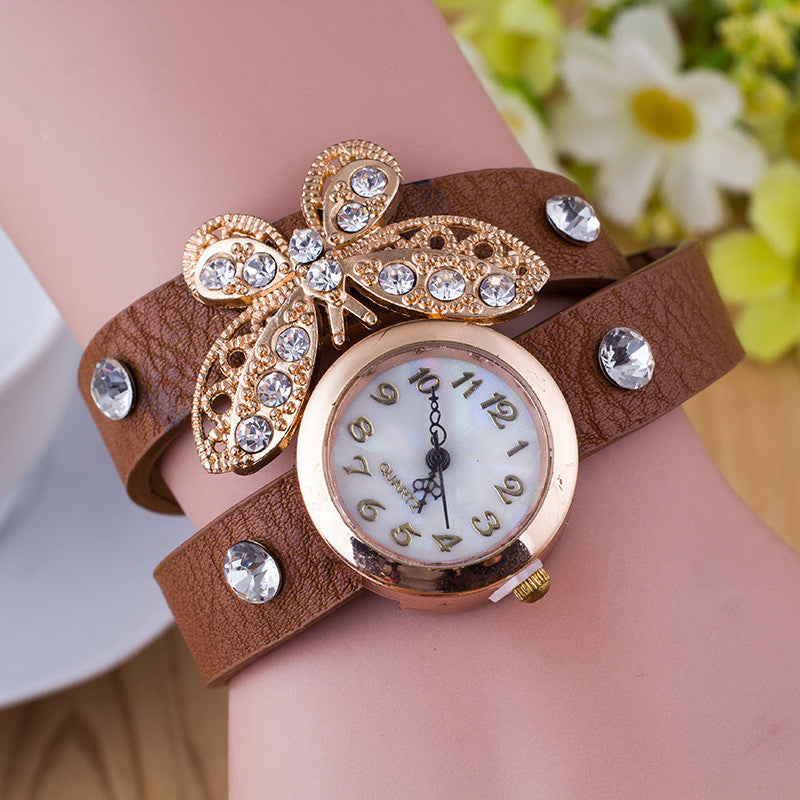 Crystal Butterfly Bracelet Watch