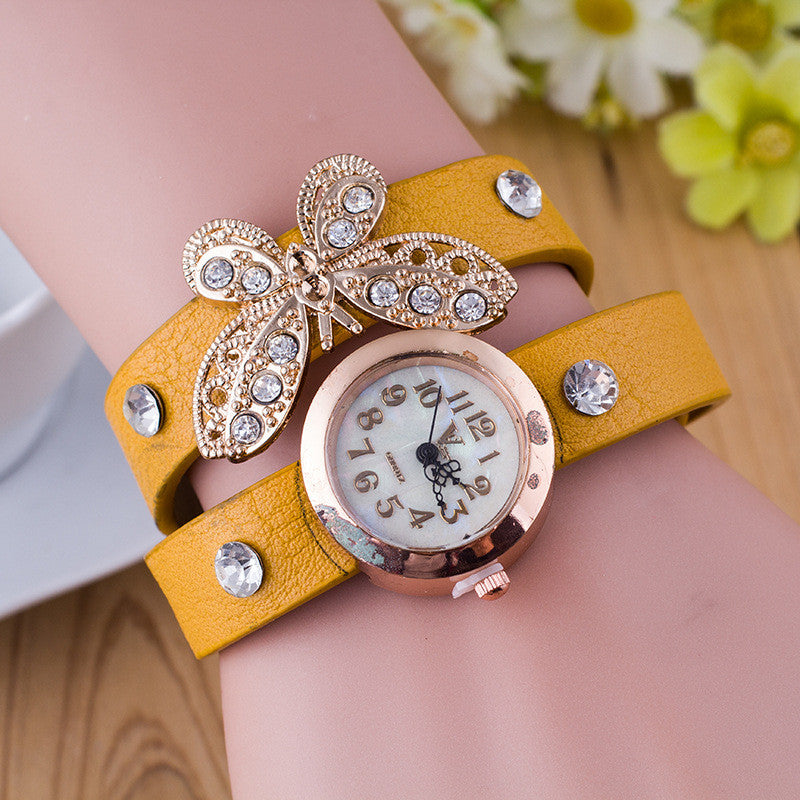 Crystal Butterfly Bracelet Watch